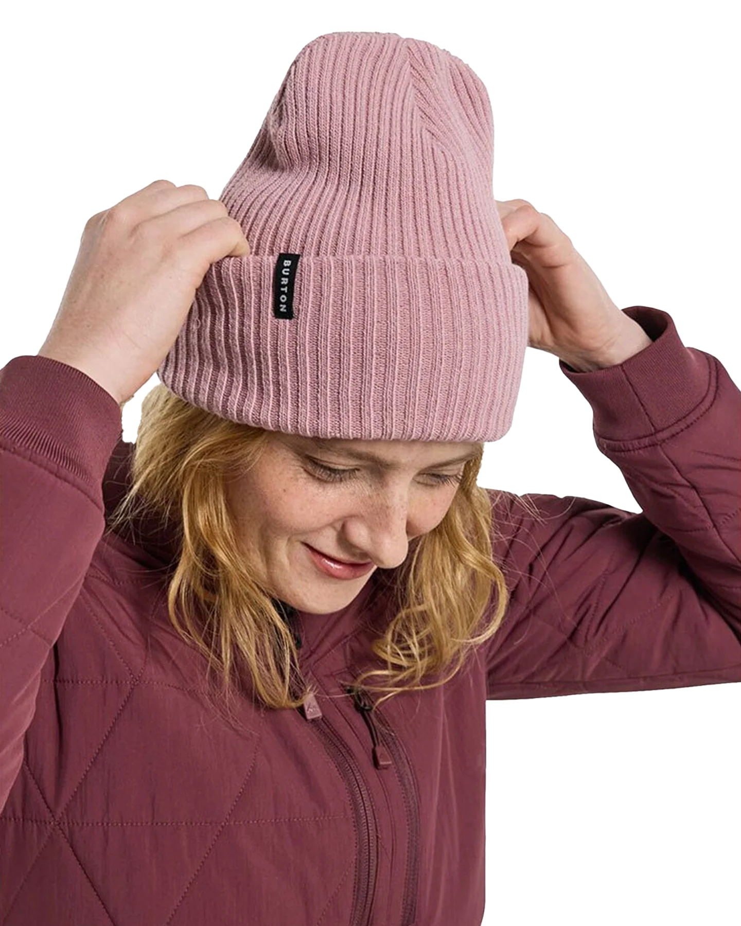 Burton Recycled Rib Beanie - Powder Blush - Image 3