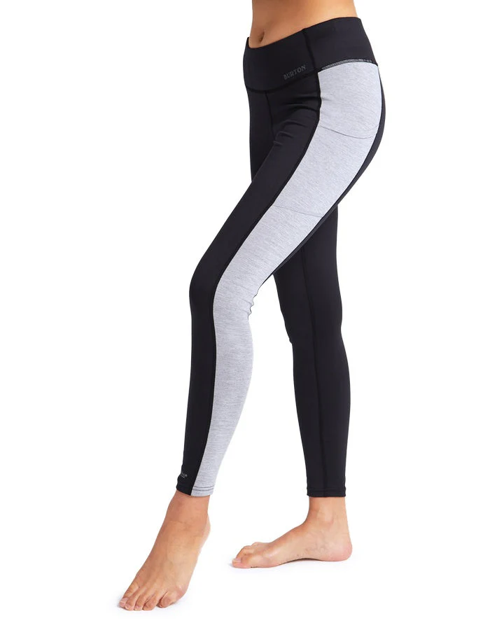 Burton Women's Midweight X Base Layer Pants - True Black/Gray Heather - Image 3