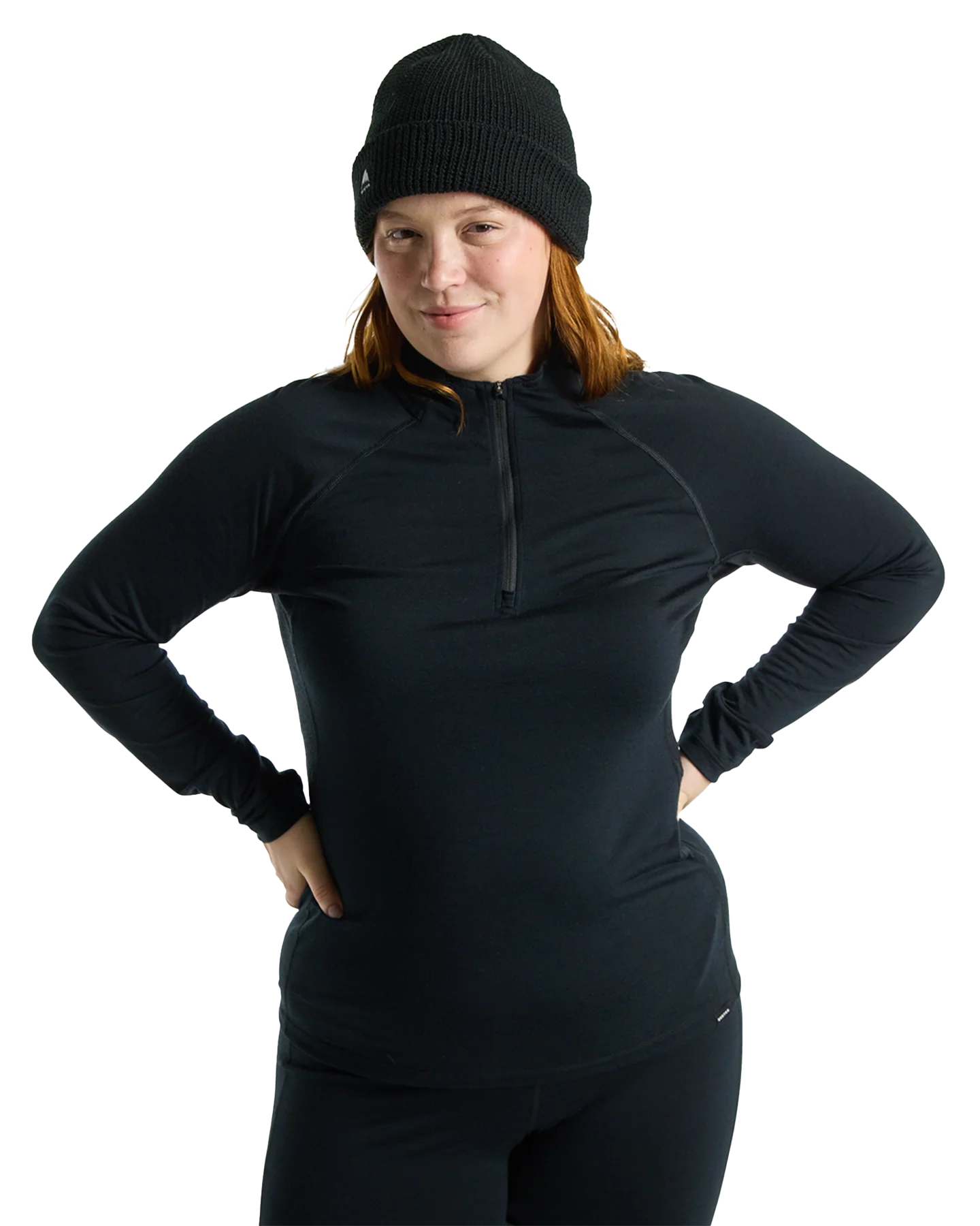 Burton Women's Phayse Merino Quarter-Zip First Layer - True Black - Image 3